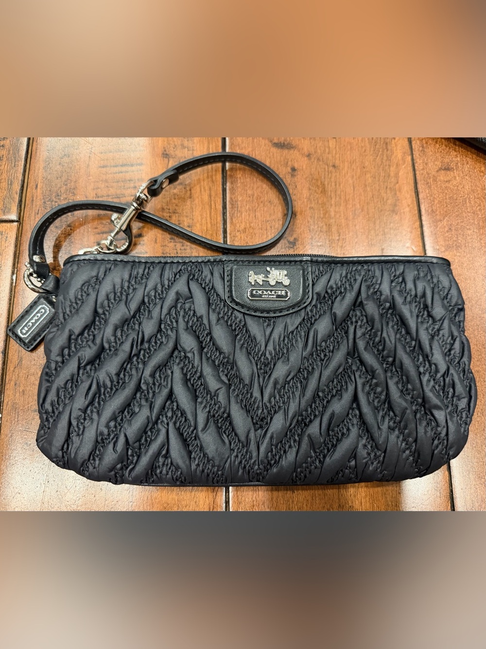 Coach Black Quilted Wristlet